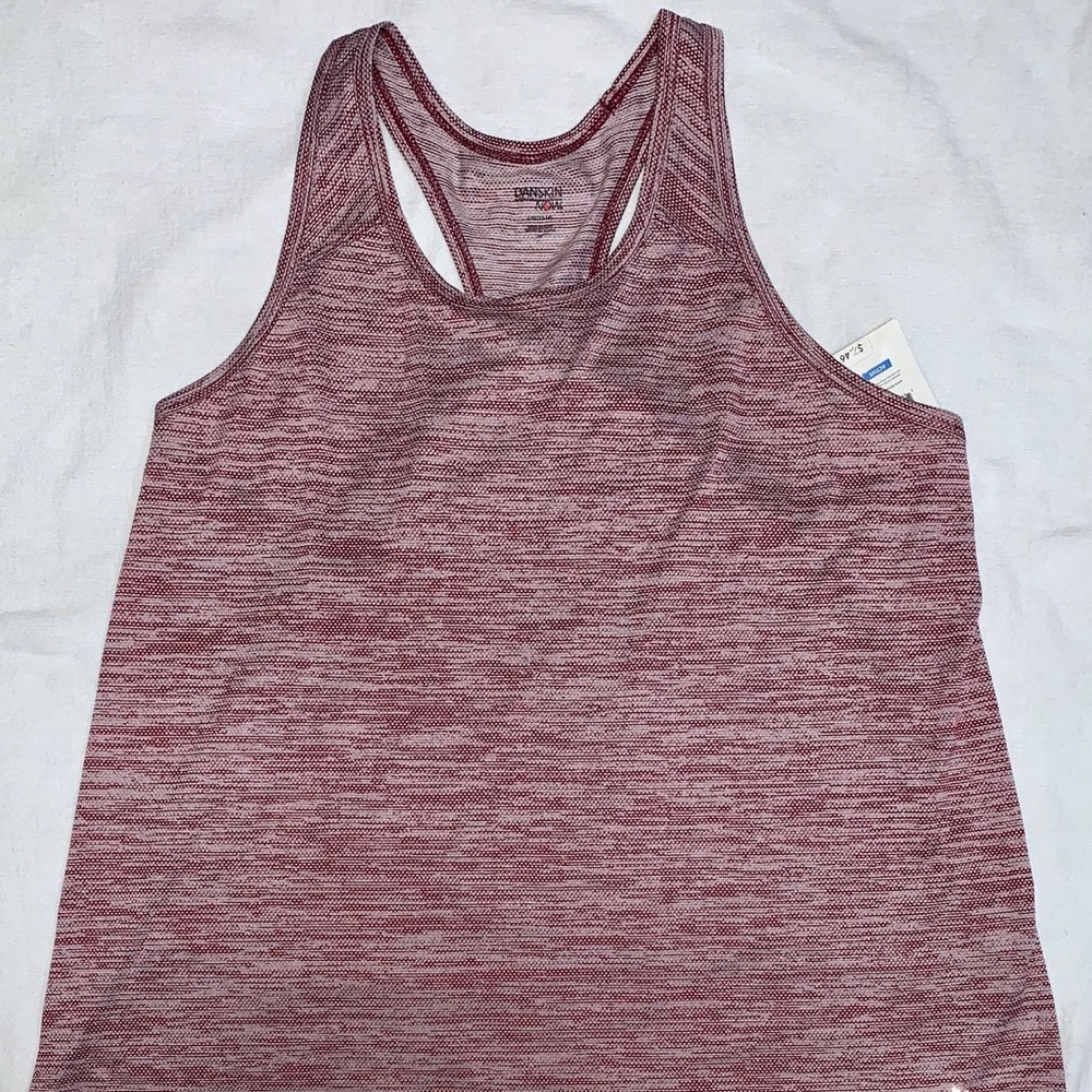 Danskin Burgundy/White Active Wear Tank Top Large